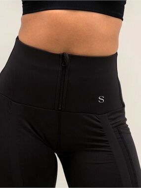 Skinnify High-Waist Black Sculpting Résistance Leggings Sz XL